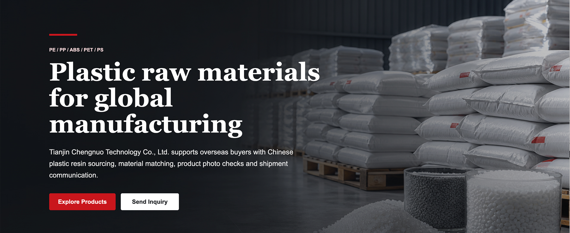 Die Tianjin Chengnuo Technology Co., Ltd. unterstützt ausländische Einkäufer bei der Beschaffung chinesischer Kunststoffharze, der Materialabstimmung, der Prüfung von Produktfotos sowie der Kommunikation im Rahmen des Versands.